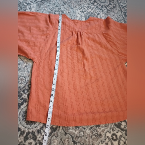 Madewell Embroidered Peasant Top Small Terracotta Button Balloon Cottagecore - Picture 9 of 10